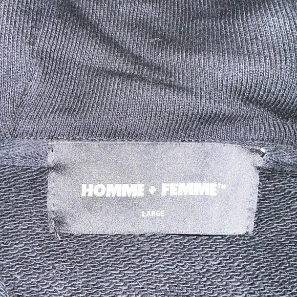 Homme+Femme 500 CREW ZIP HOODIE BLACK Size LARGE - Picture 9 of 17